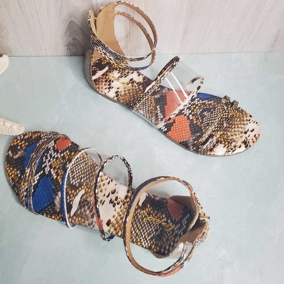 NEW Multi Camel Snake Gladiator Sandal - Picture 3 of 7